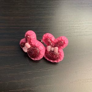 3/20$ Bunny earrings Lolita pin cute kawaii Usagi pink